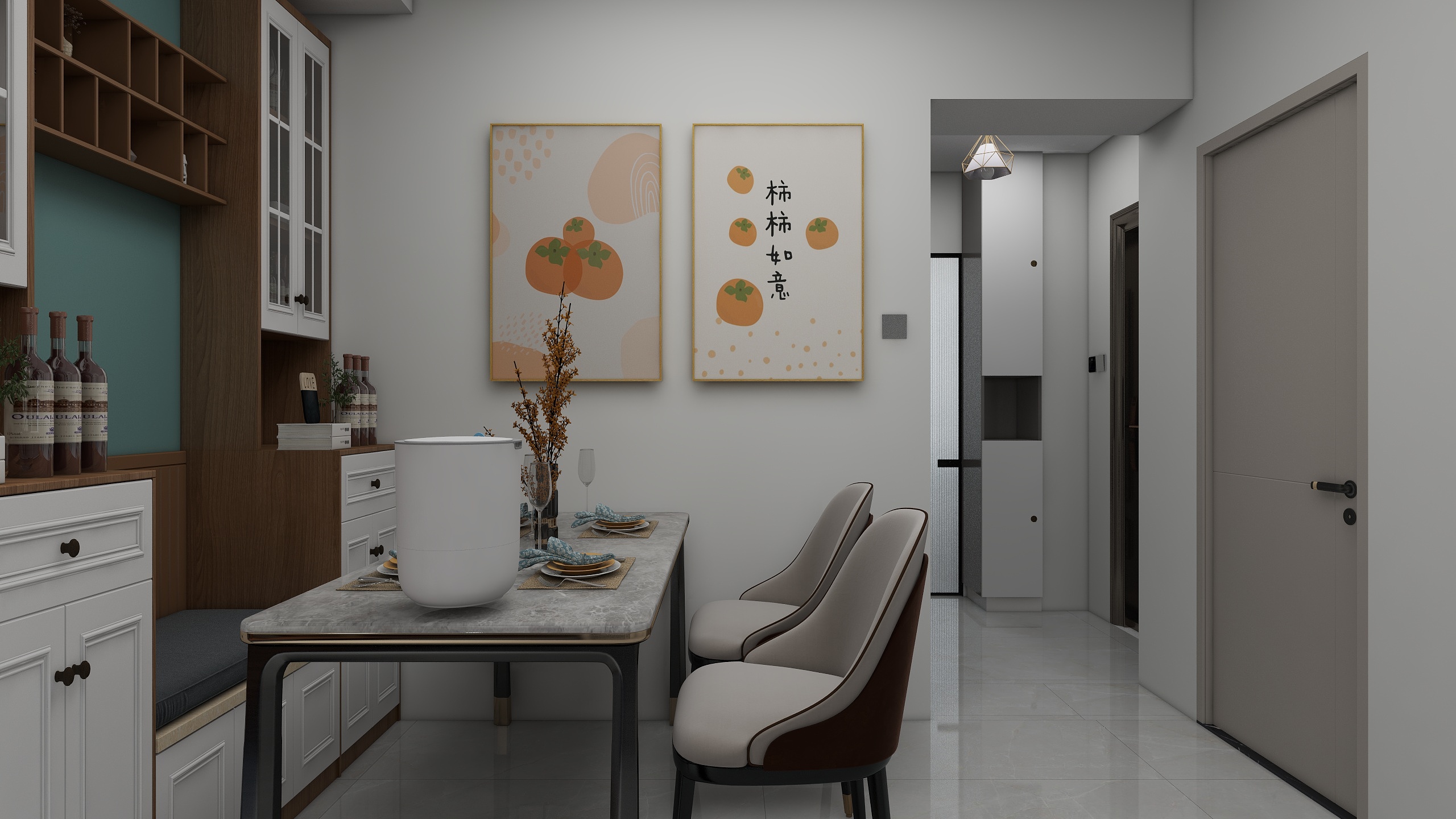 刘振-白纸坊25号院57㎡3室装修效果图