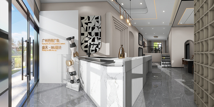 江都玖艺设计-公司展厅-装修设计方案