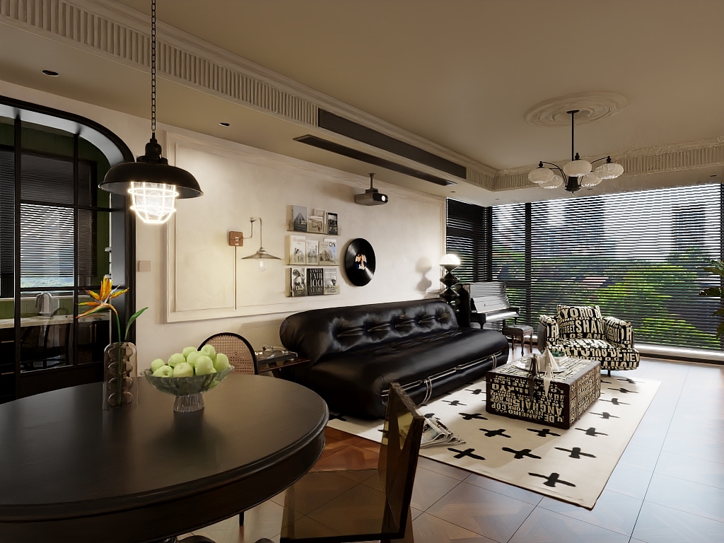 恩彩MrUs-中古风-客厅装修效果图