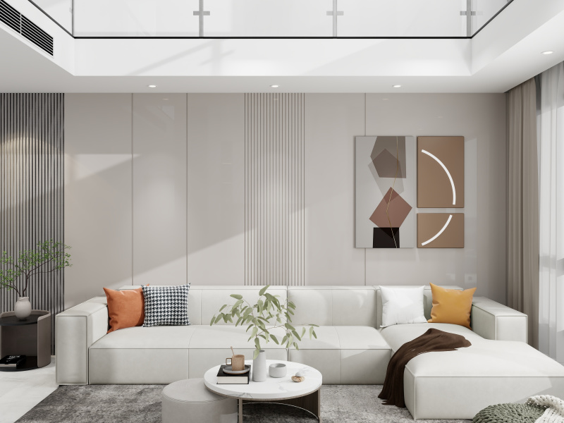 Modern Gray Living Room with Artistic Flair