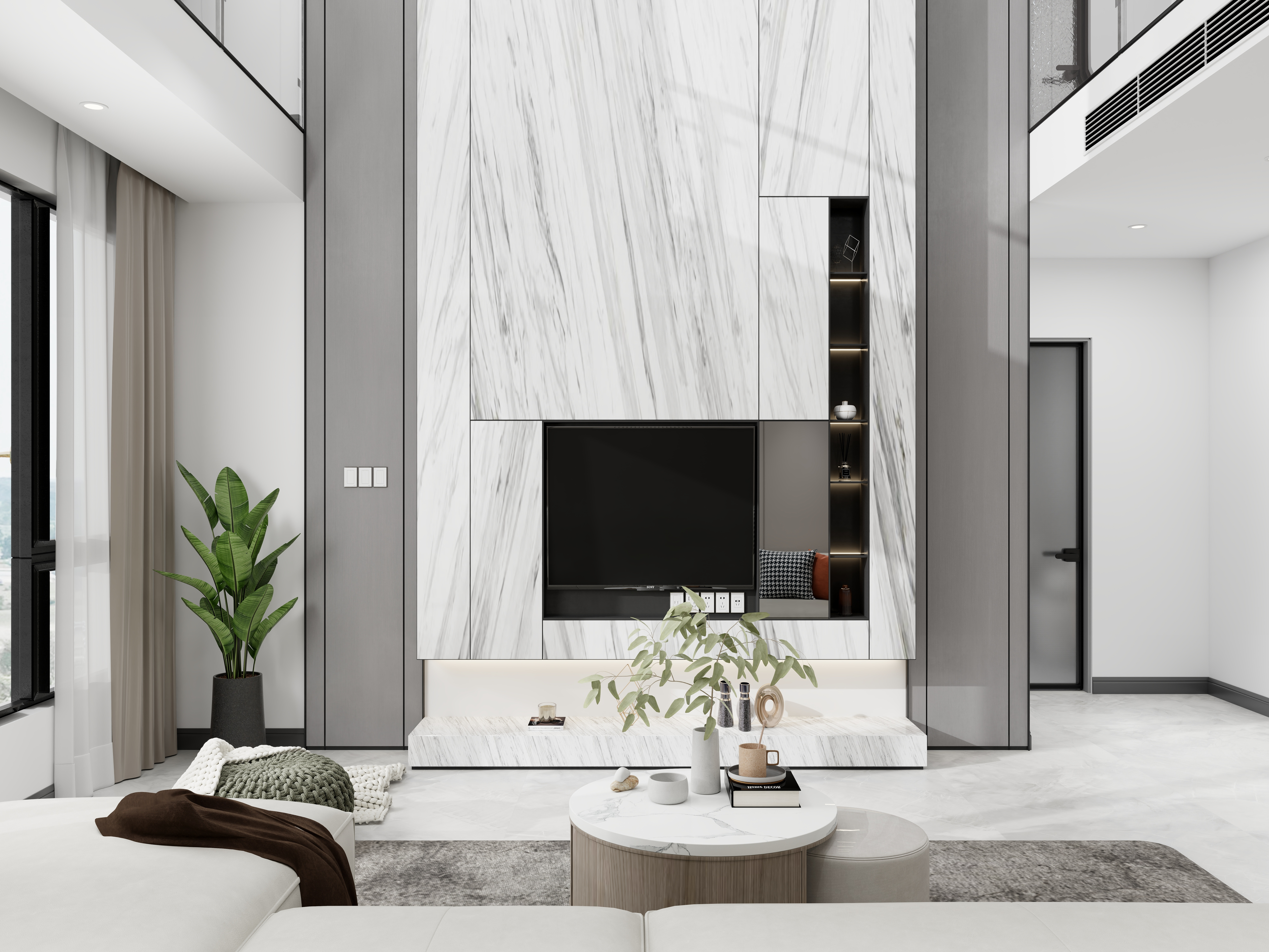 艺雅丽-75平现代简约复式装修效果图