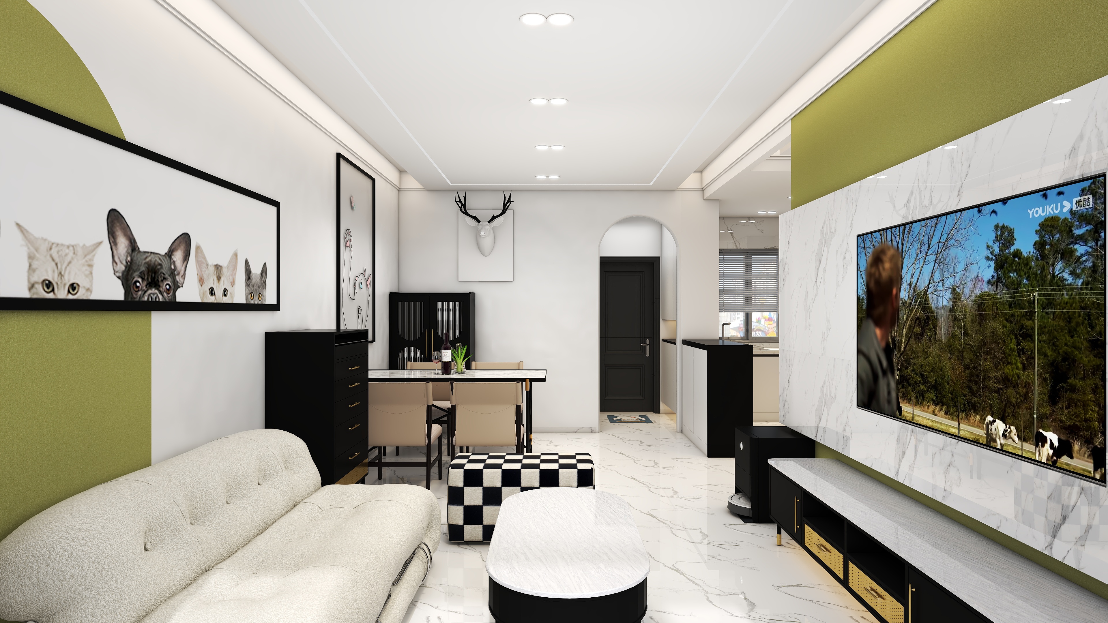 硕硕姓李-90㎡现代轻奢，黑与白的交辉相应-装修设计方案