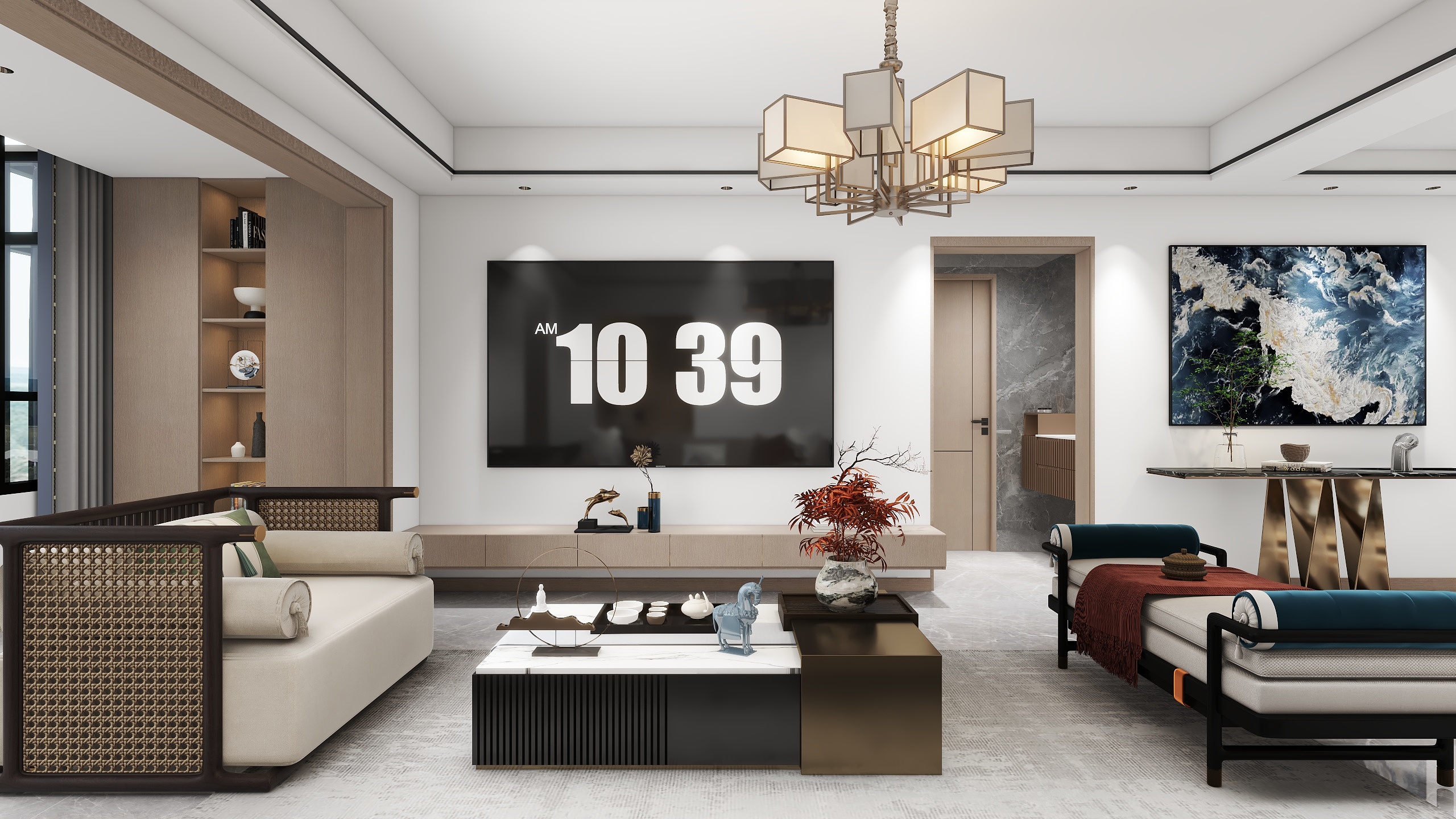 设计师Baymax-新中式别墅装修效果图