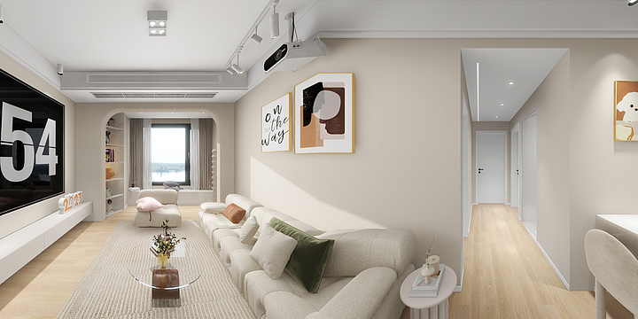 全案设计彭维-中央公园美麓4-5-1-奶油风格-装修设计方案