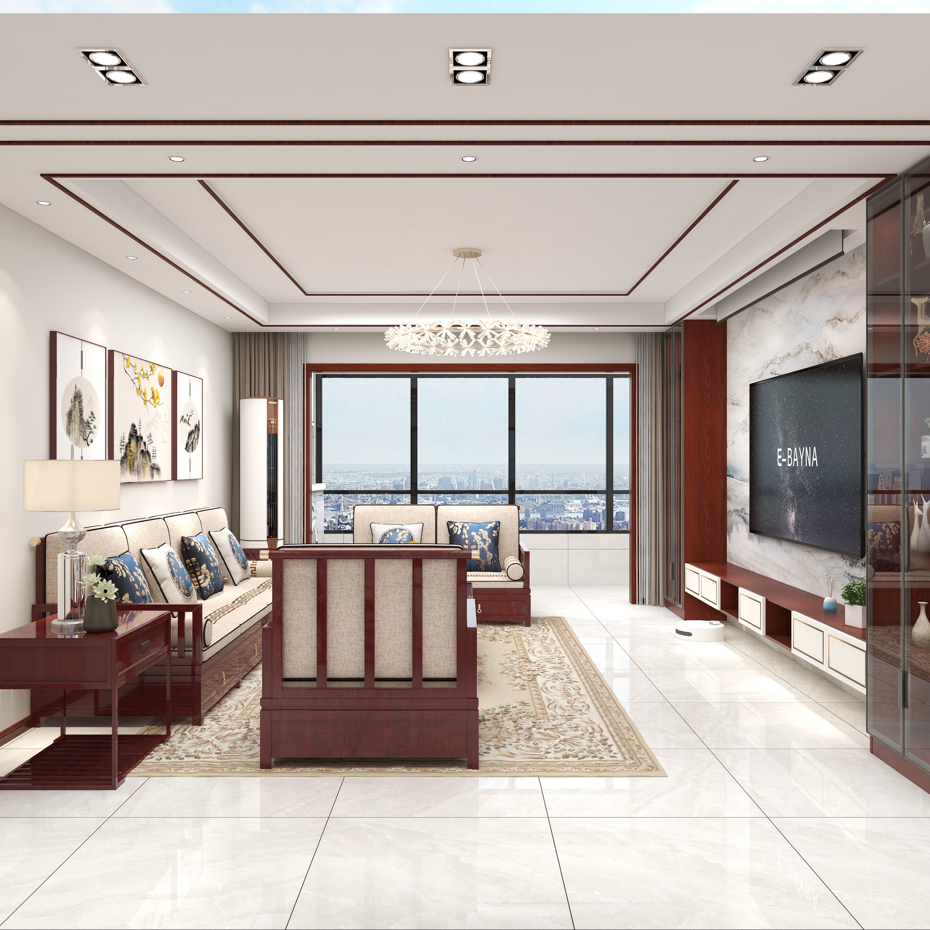 济南河岸装饰-鲁坤天鸿180平-装修设计方案