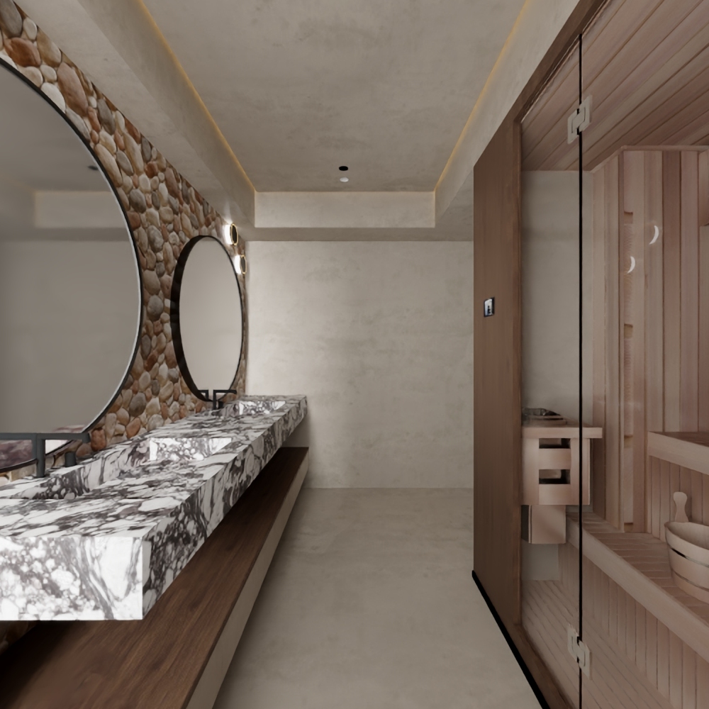 骑摩托的装修仔-贵安：置悦城贵安馨苑：215㎡：《物哀》一层主卫装修效果图第4张