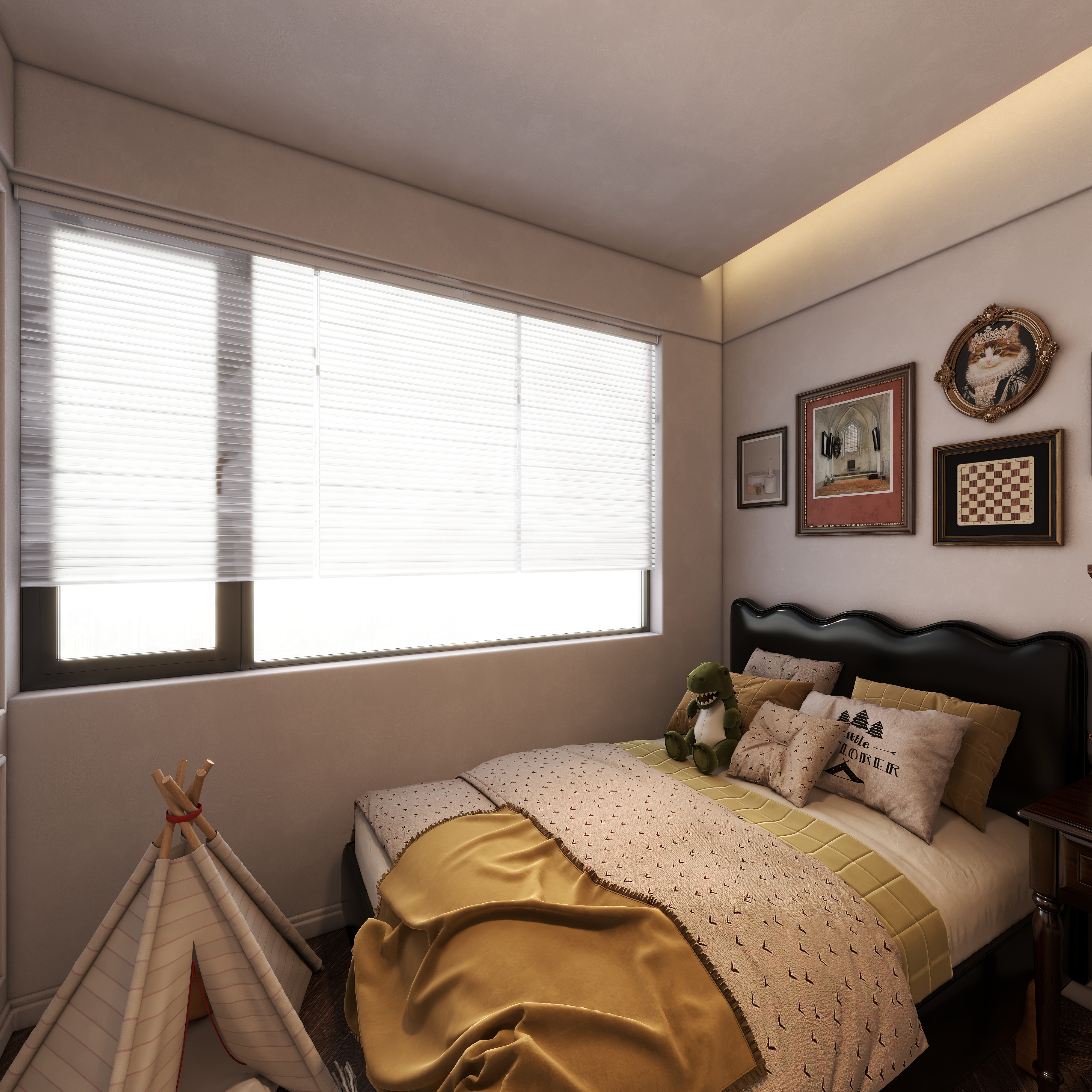 包包别-《美式复古》-城投置地文园129㎡3室一层儿童房装修效果图第3张