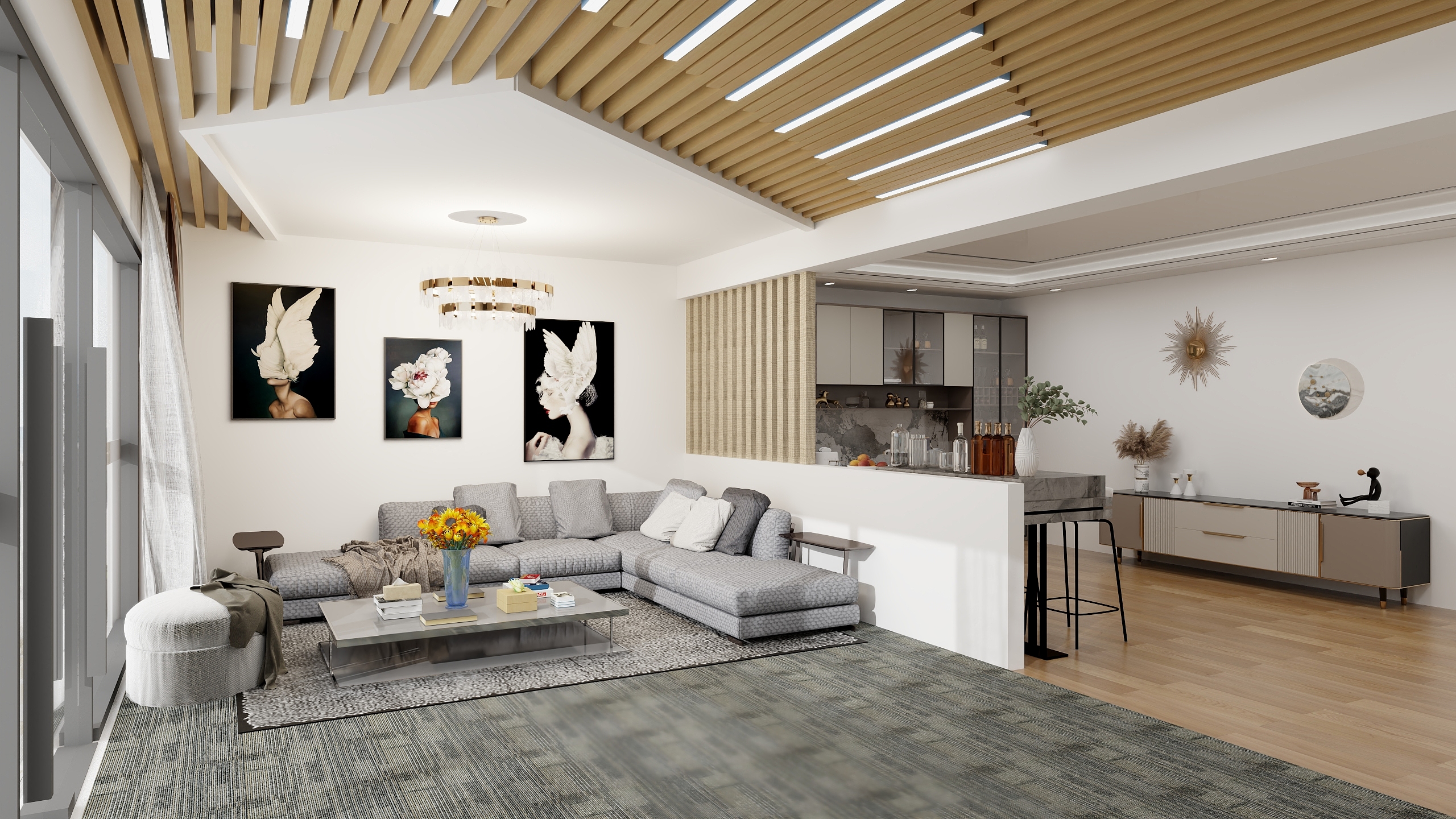 绯雨九色-现代混搭轻奢大房型概念-装修设计方案