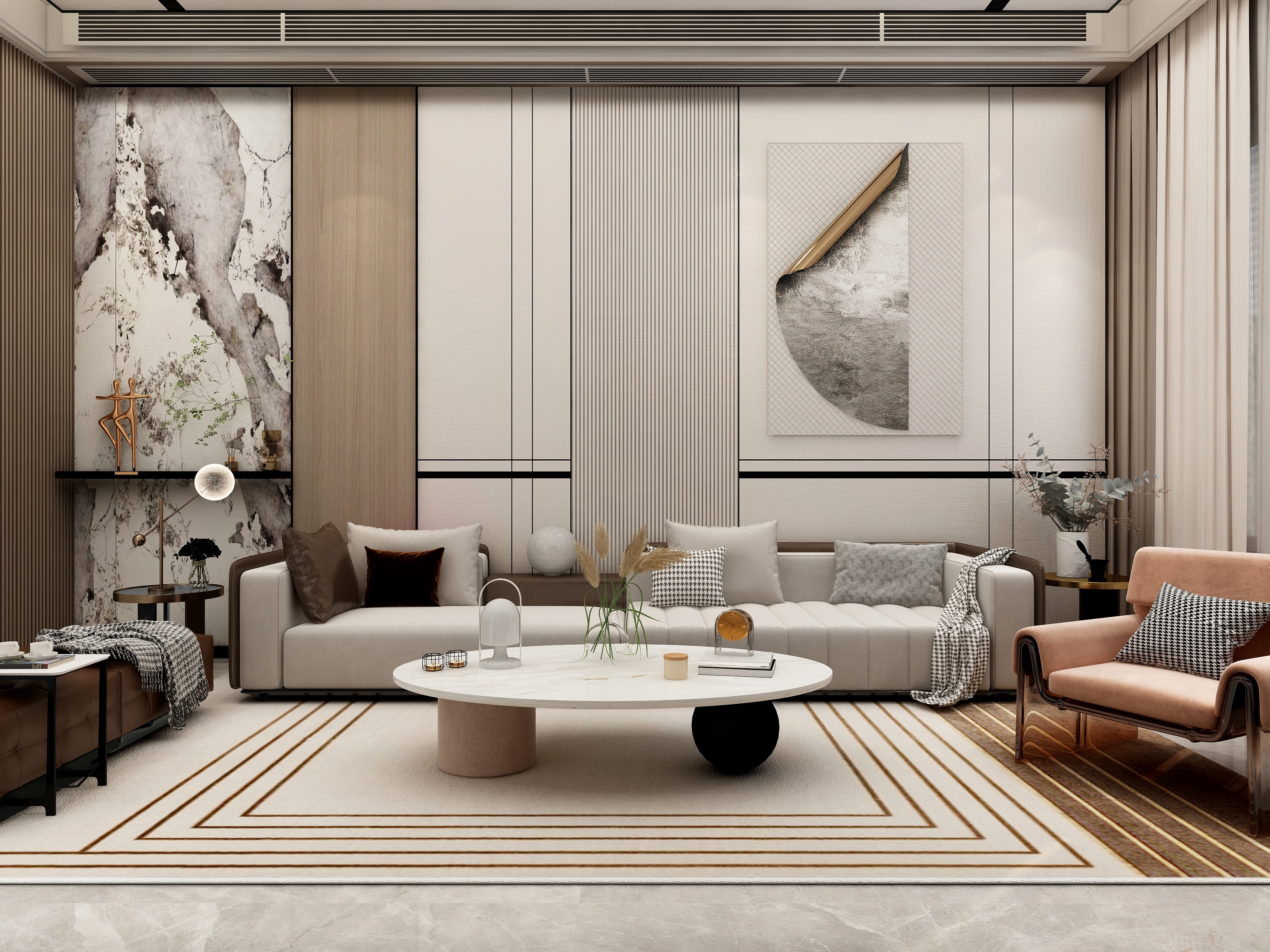 张旭-现代自建房三层装修效果图