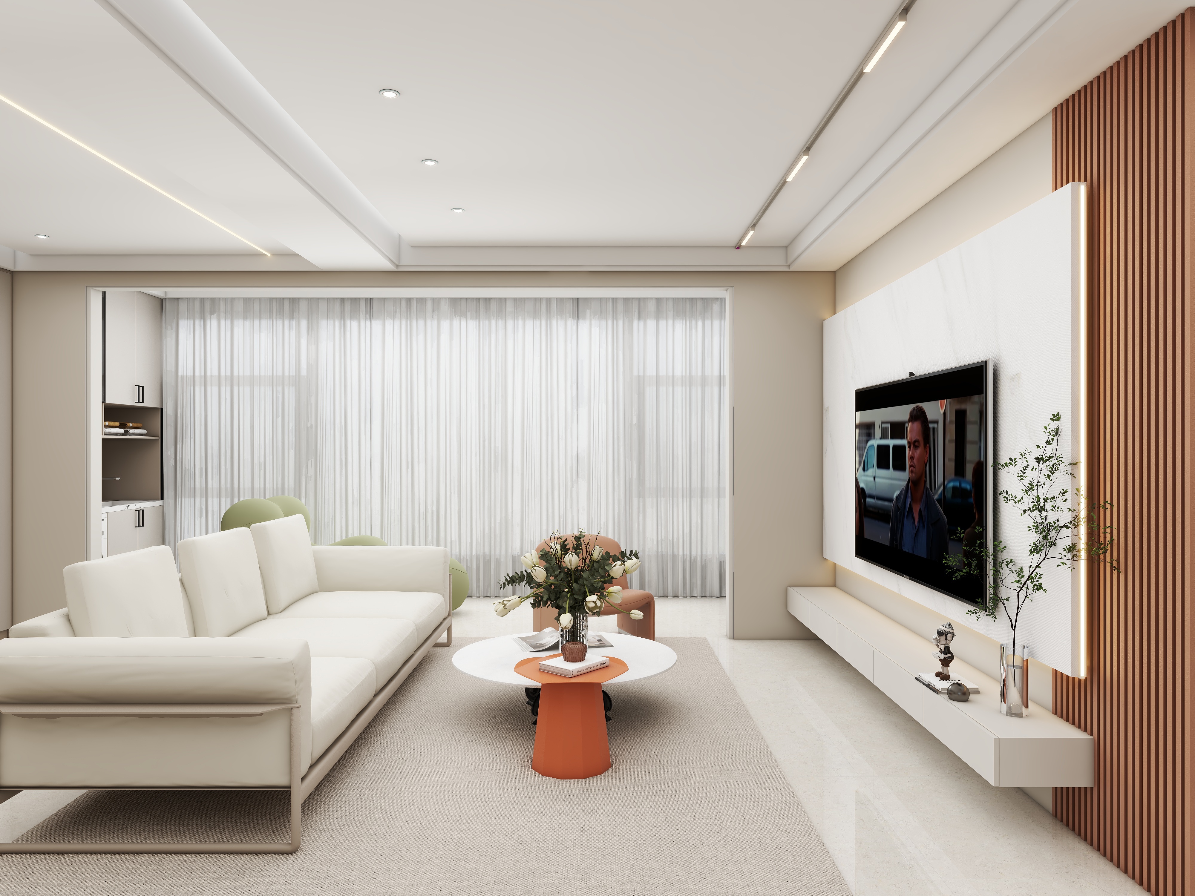 壹诺设计工作室-105㎡3室-现代简约装修效果图