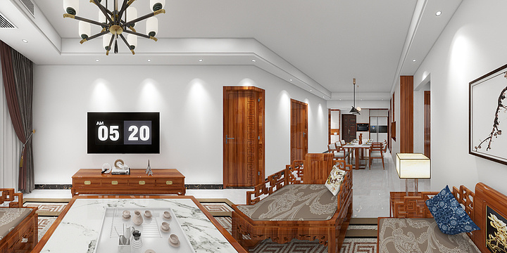 设计师王春林-设计师-王春林绿茵豪庭1栋503房陈总雅居效果图-装修设计方案