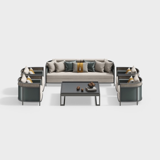 New Chinese Style Sofa And Coffee Table Combination