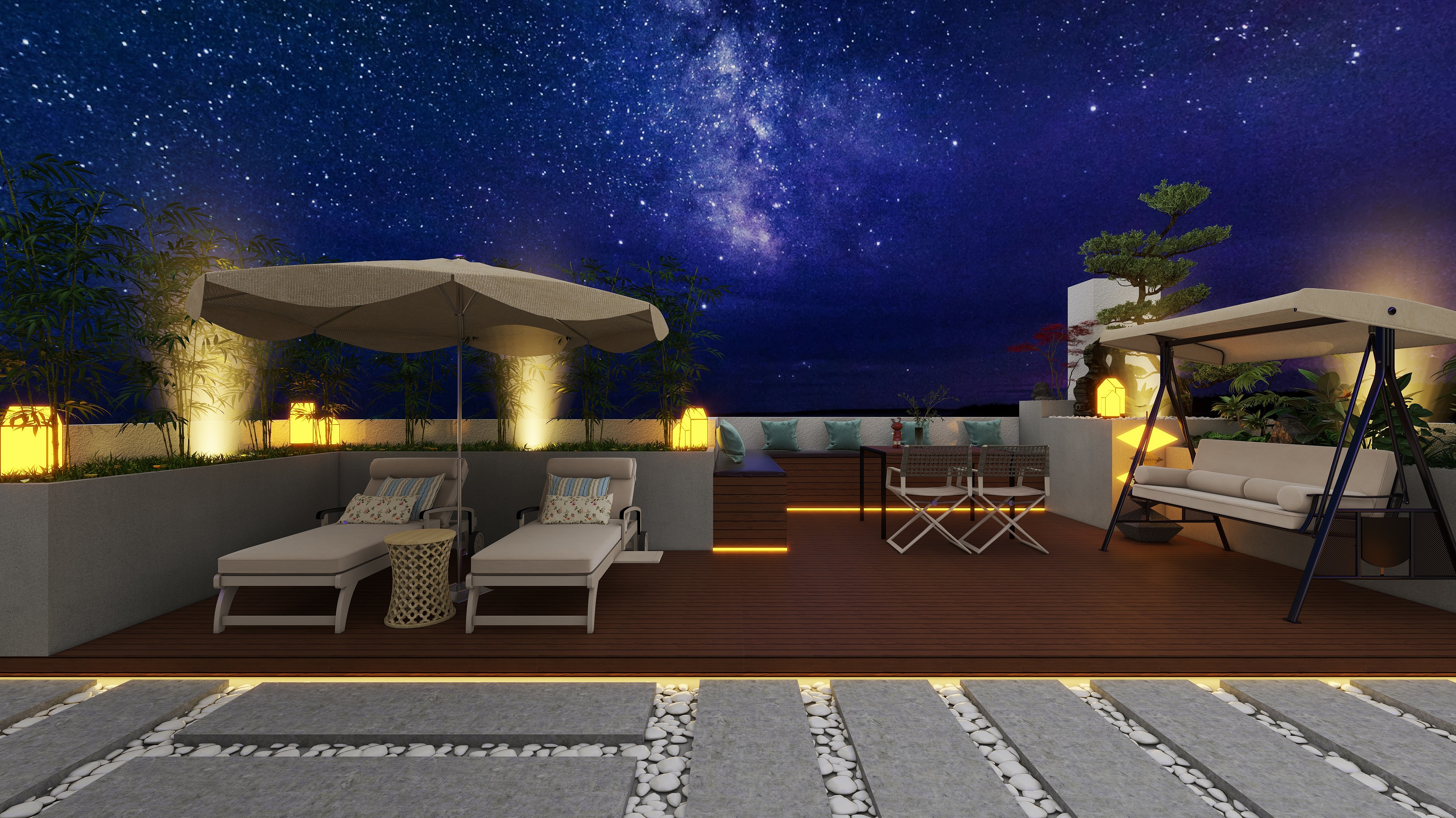 白纸说-屋顶花园平面图-装修设计方案