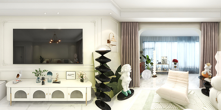 sunlPMo-奶油风全景方案图-装修设计方案