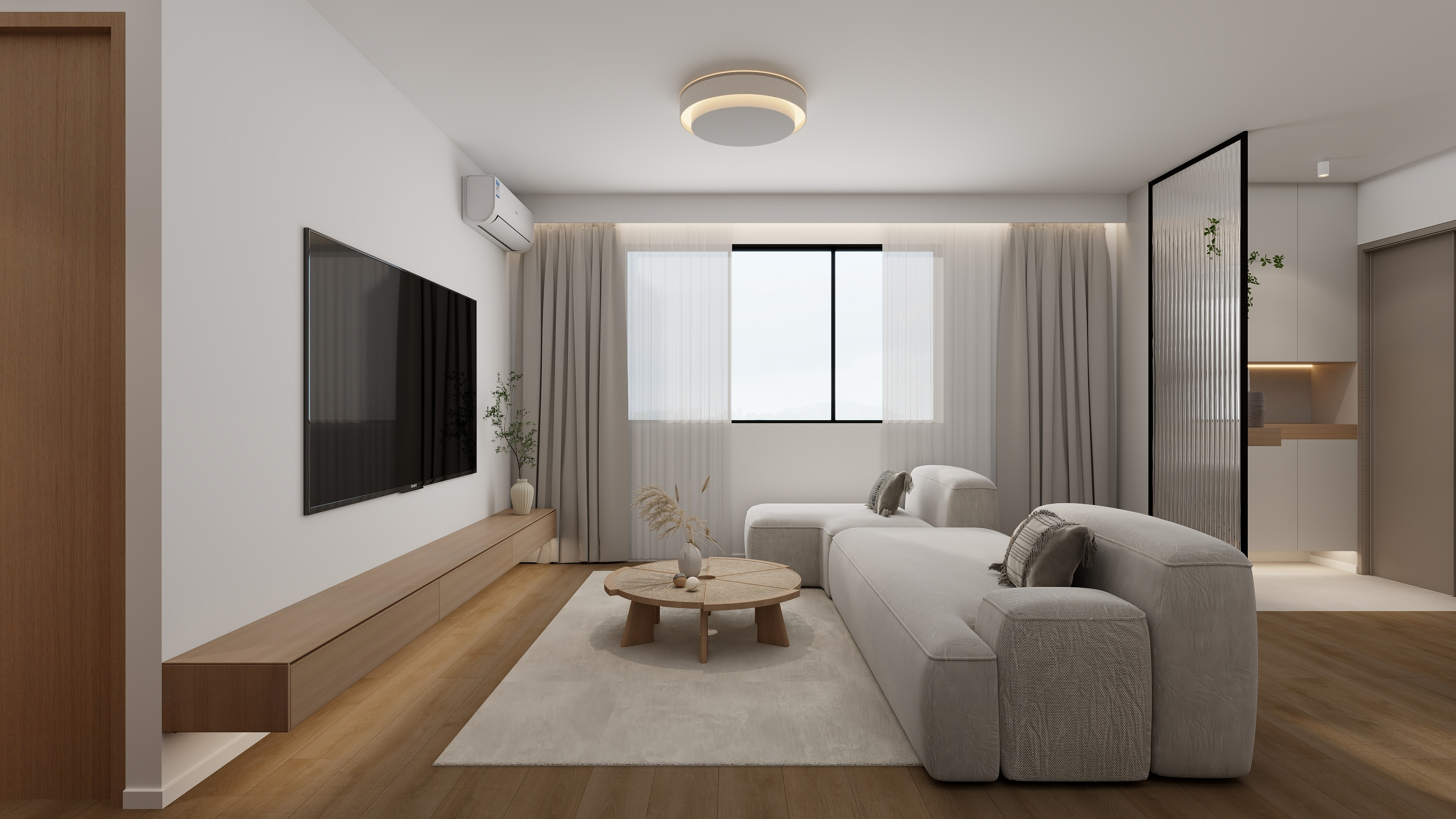 设计师丨胡月平-深南中学家属楼日式86㎡3室装修效果图