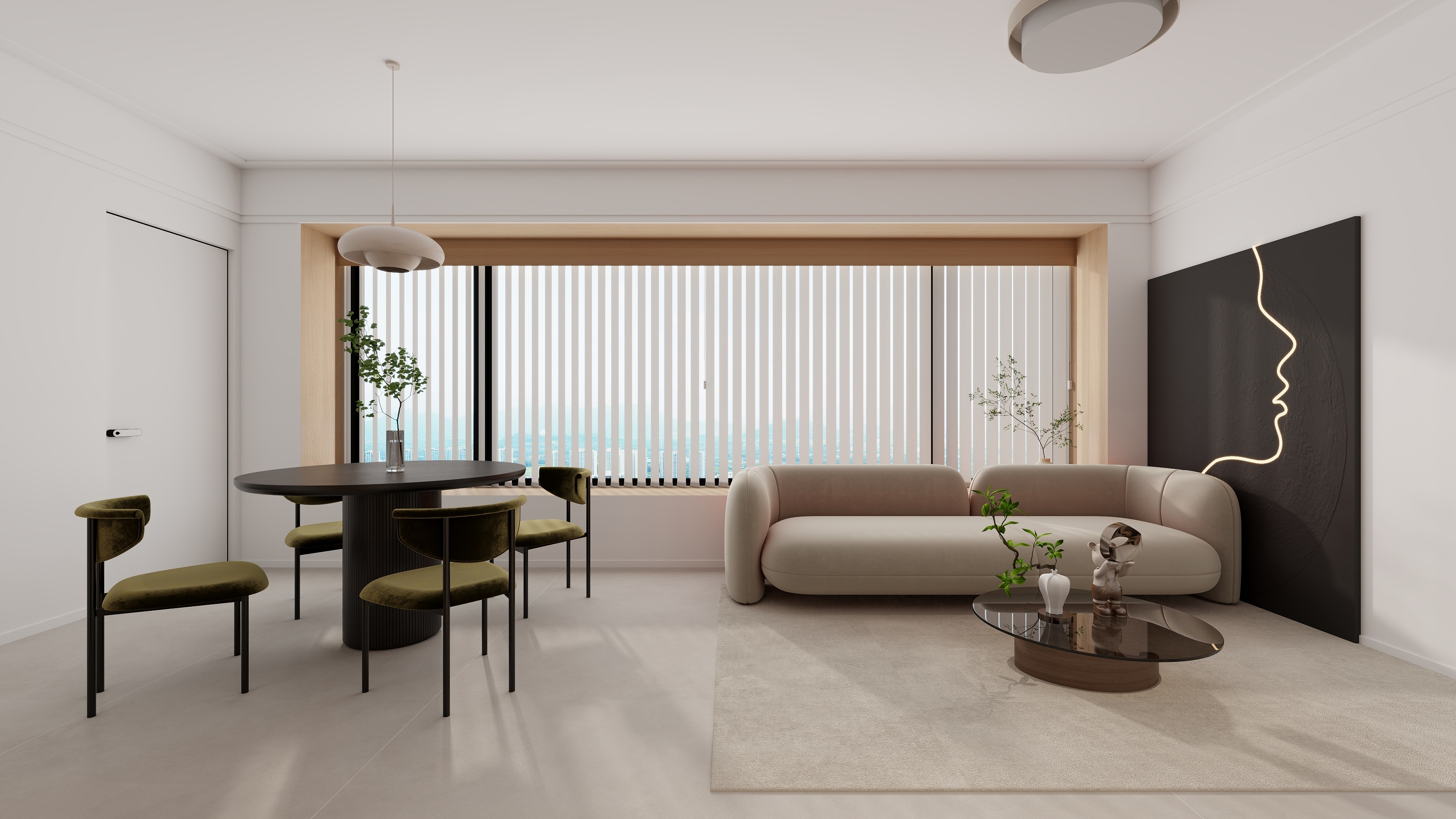 设计师丨胡月平-中粮端府现代简约115㎡3室装修效果图