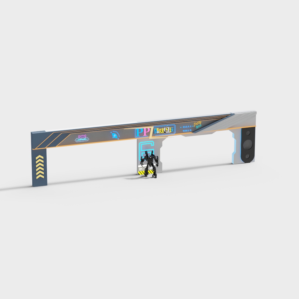 电玩城门头3D模型