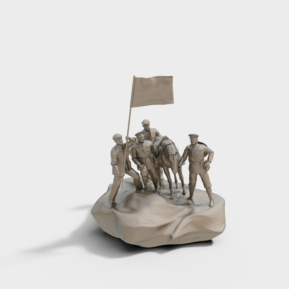 革命主题雕塑3D模型