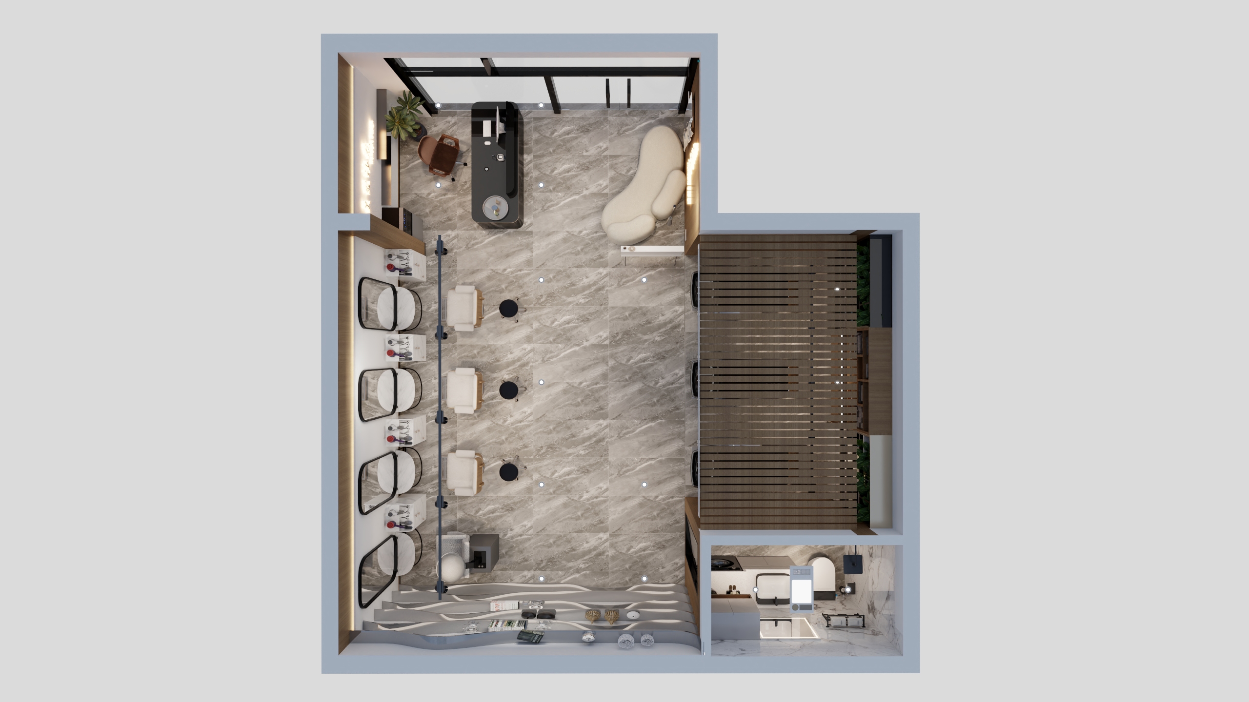 邹邹制图-45m²-美发沙龙室-装修设计方案