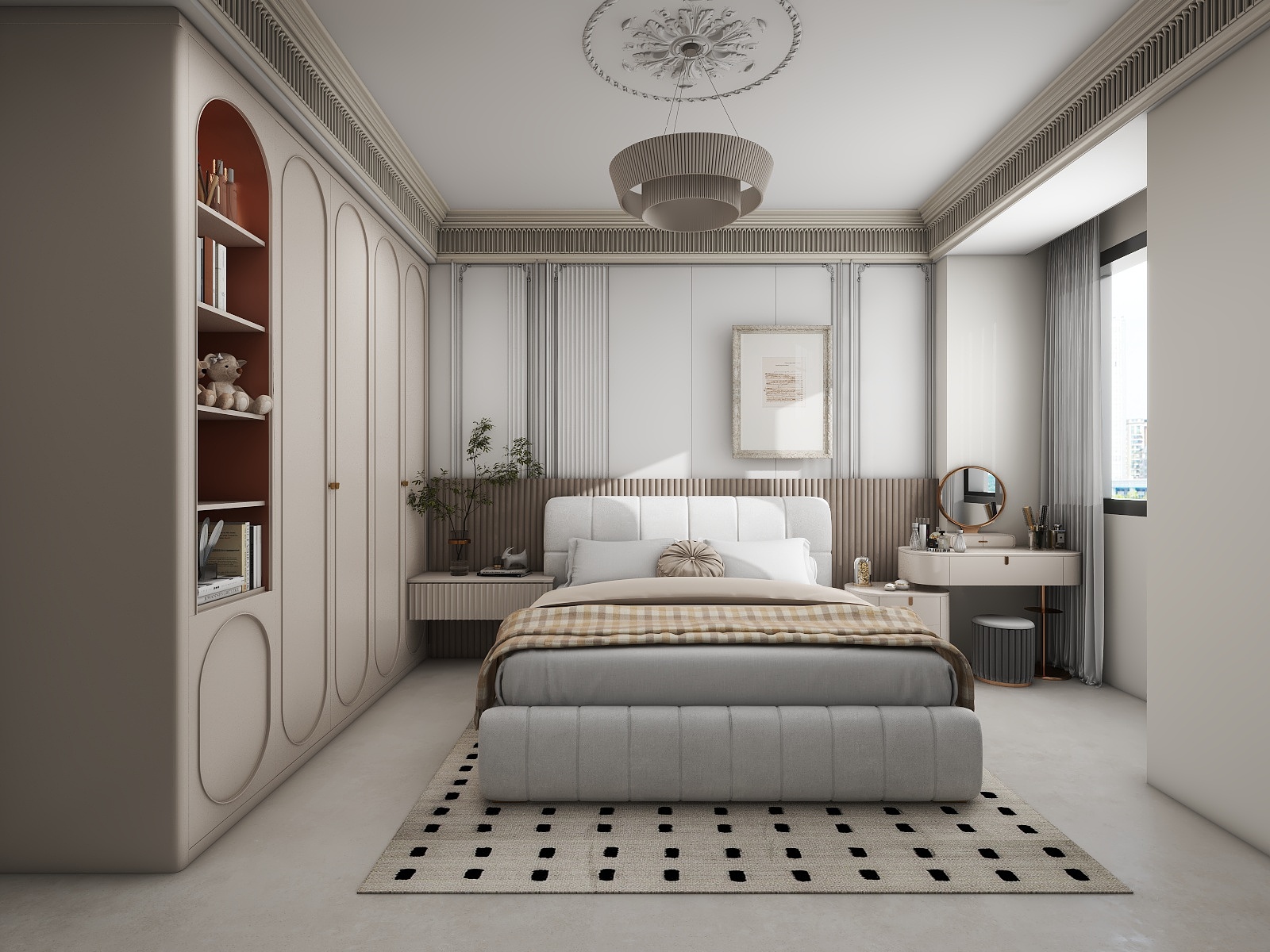 设计-男孩-公园府～89平方法式奶油装修效果图