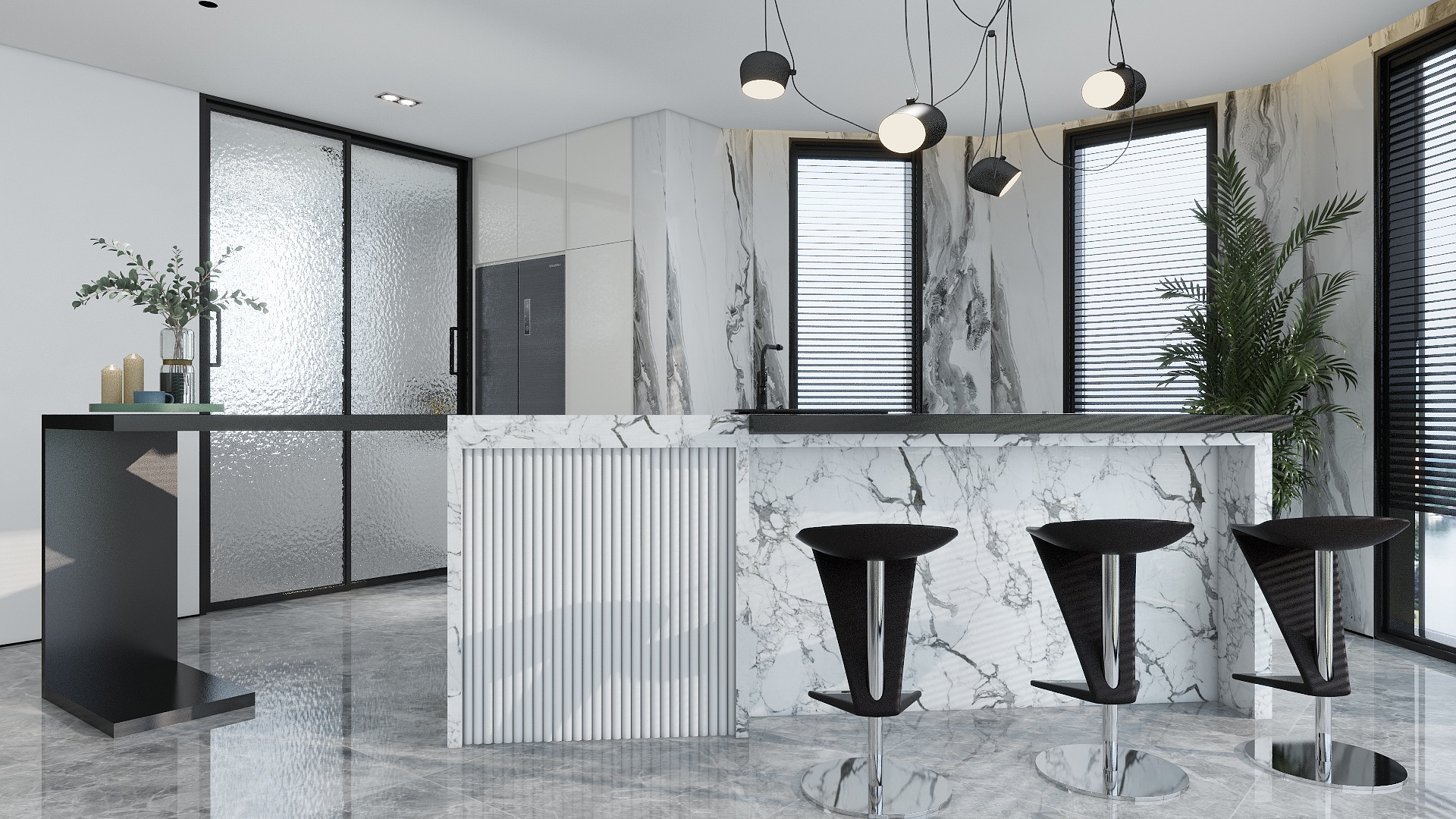 沫宁设计-【白木】三层现代别墅装修效果图