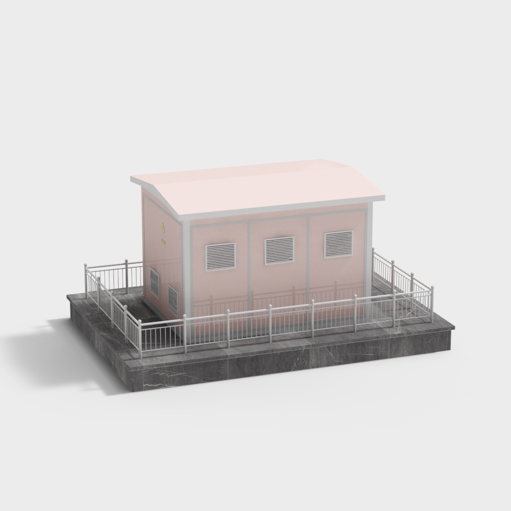 防护围栏式变电箱3D模型