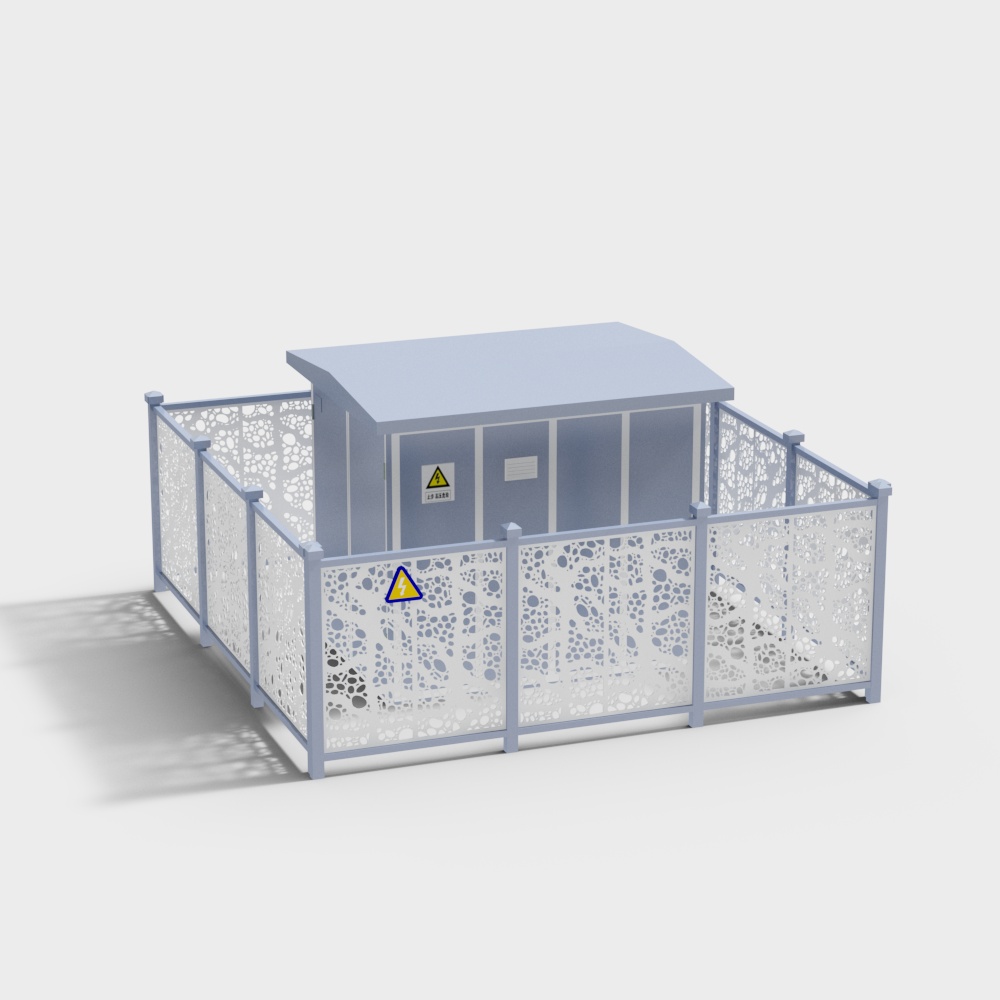 防护围栏式变电箱3D模型