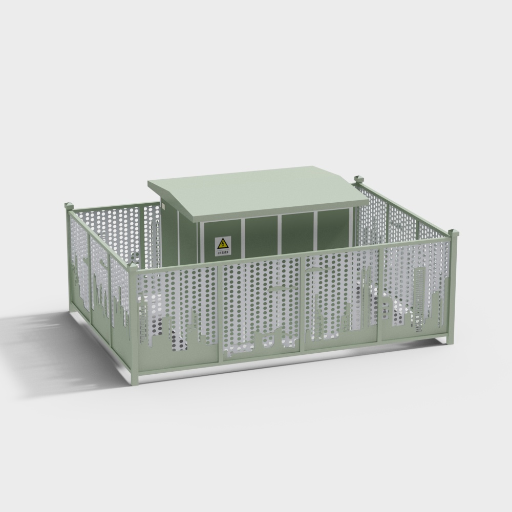 防护围栏式变电箱3D模型