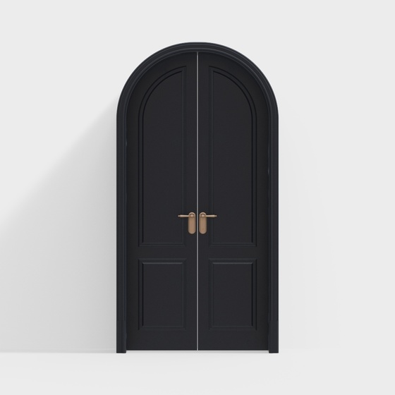 French black arched double doors
