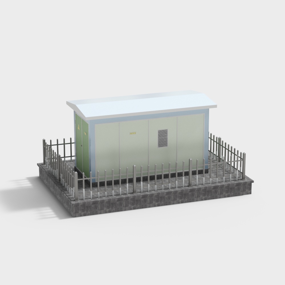 防护围栏式变电箱3D模型