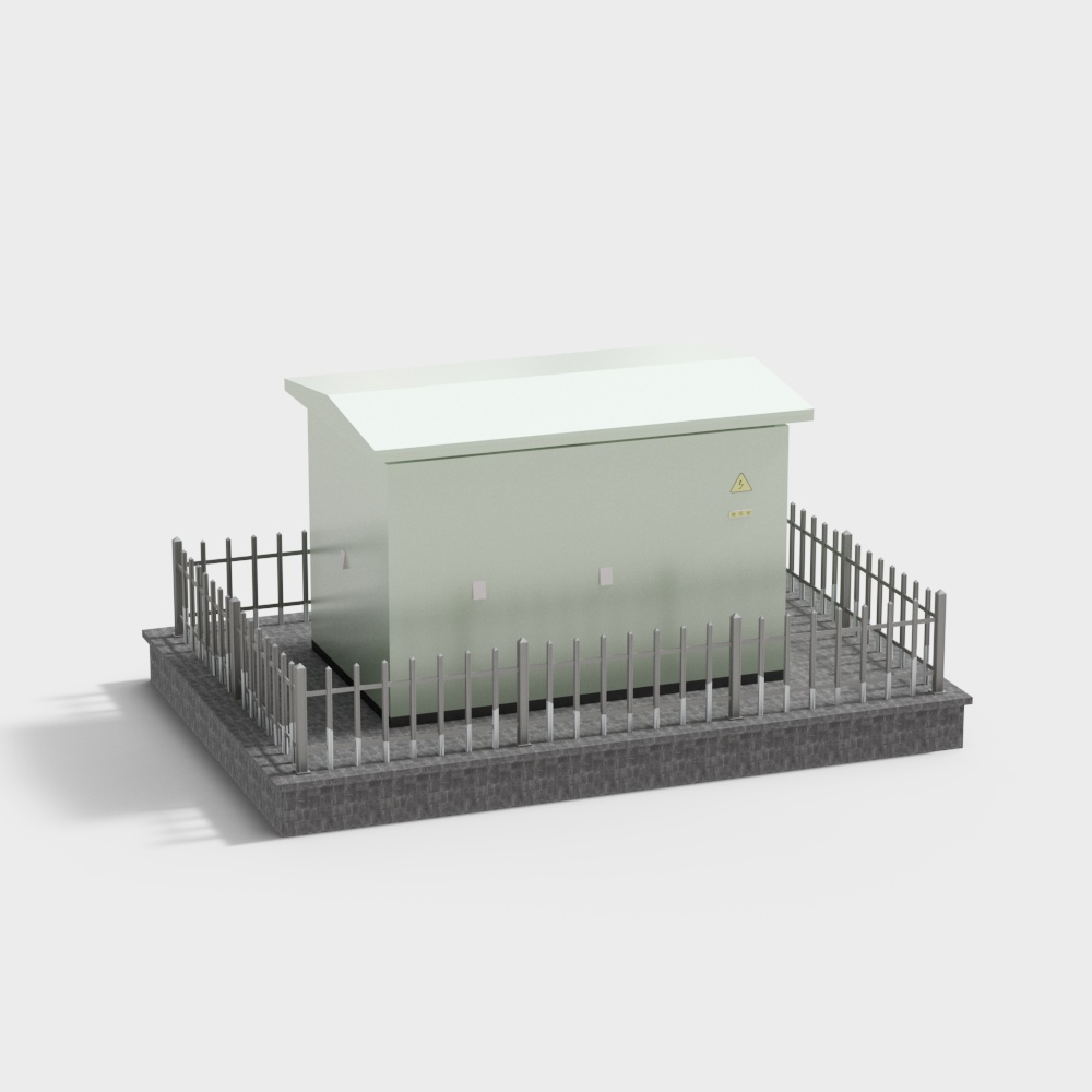 防护围栏式变电箱3D模型