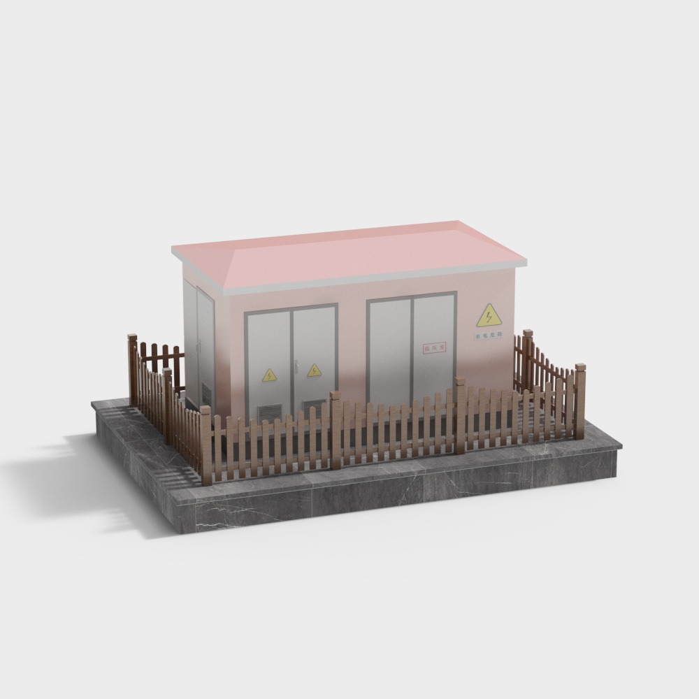 防护围栏式变电箱3D模型