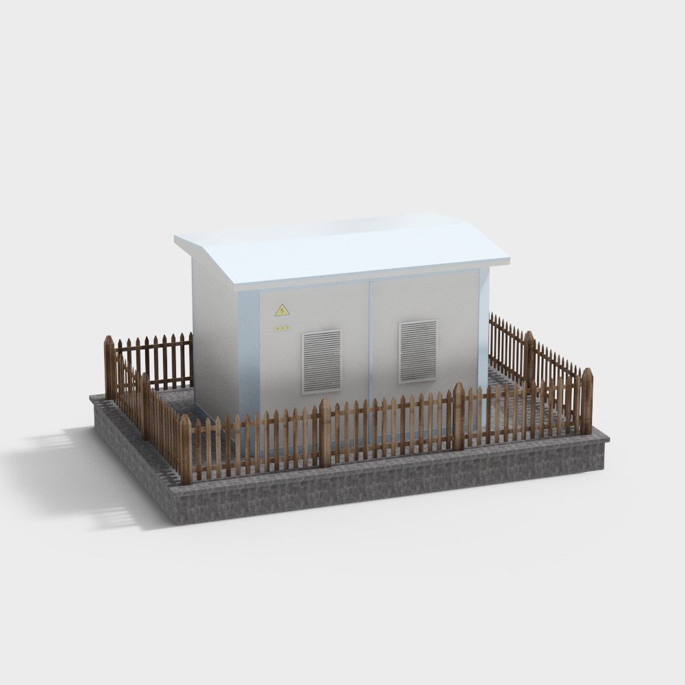 防护围栏式变电箱3D模型