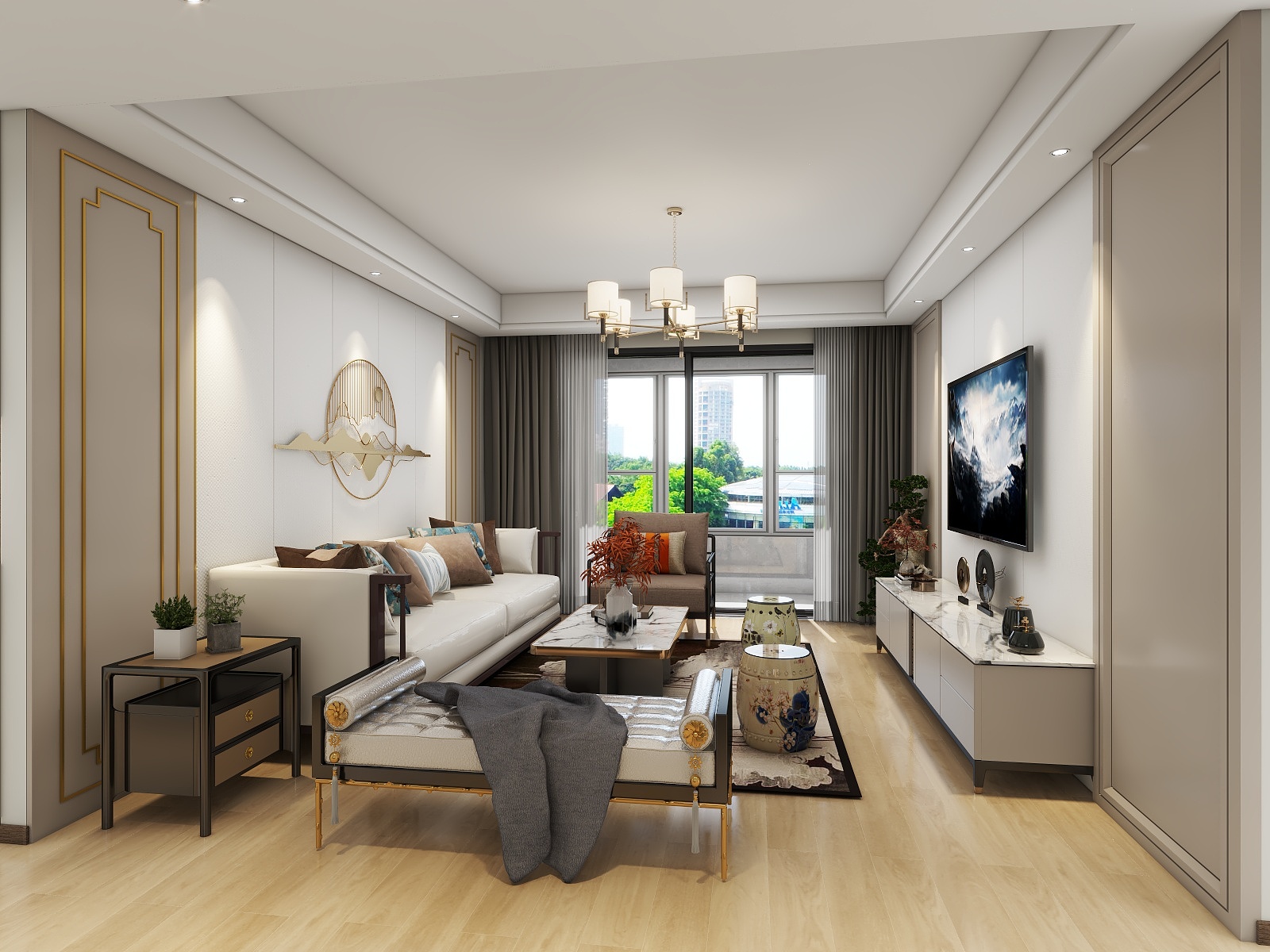 碧晶石色彩部内部账号-C晶钻彩 KJZC14（银白）新中式-装修设计方案