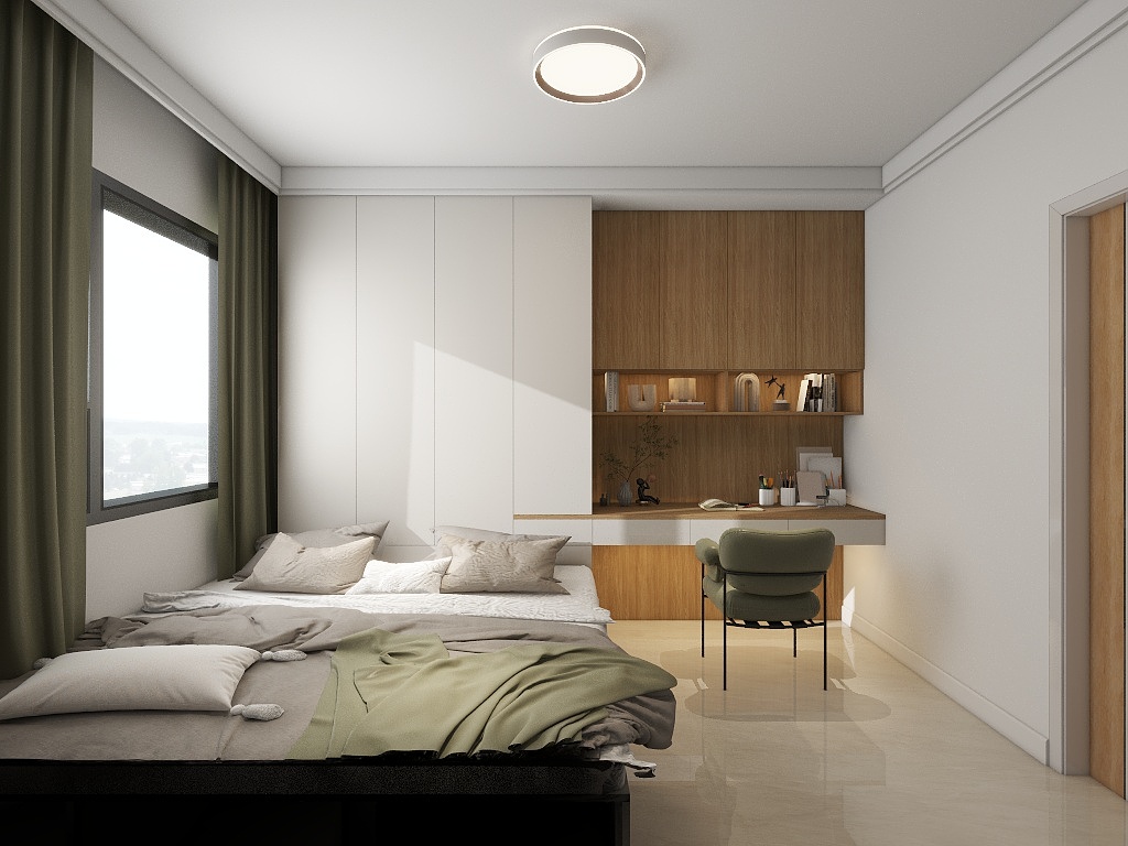 泊梦空间设计-康巴什瑞馨苑138平米现代原木风-装修设计方案