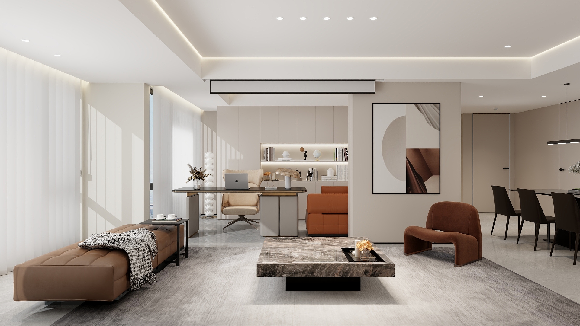 STARS星空设计-现代简约135㎡4室装修效果图