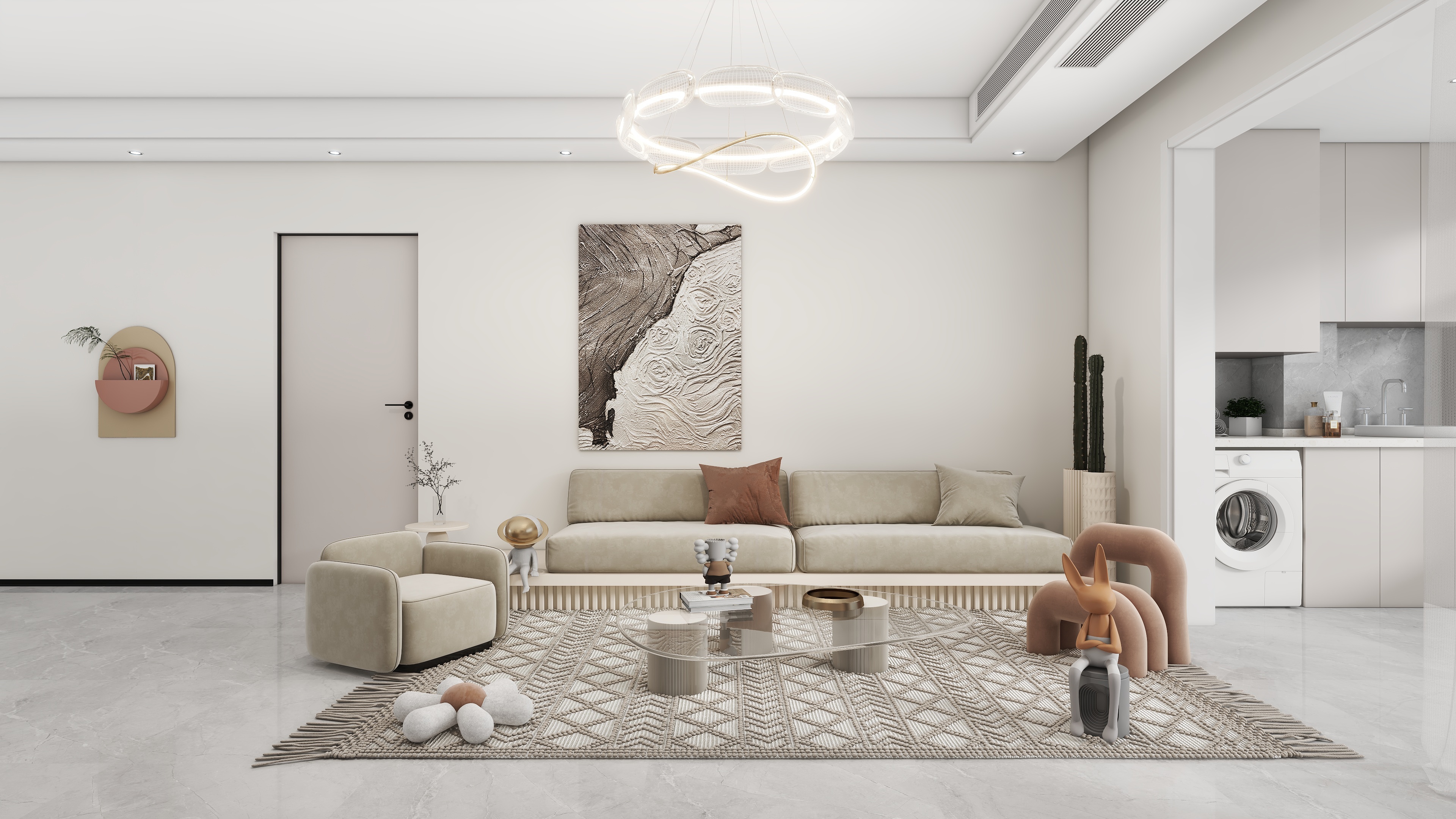 太阳VWBW-133㎡现代简约暖色风格装修效果图