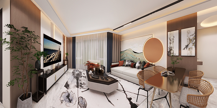 整装设计师刘嘉轩-中鹏新河湾137新中式-装修设计方案