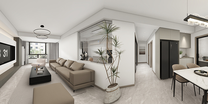 效果图1217-九龙家苑5期9幢302室-装修设计方案