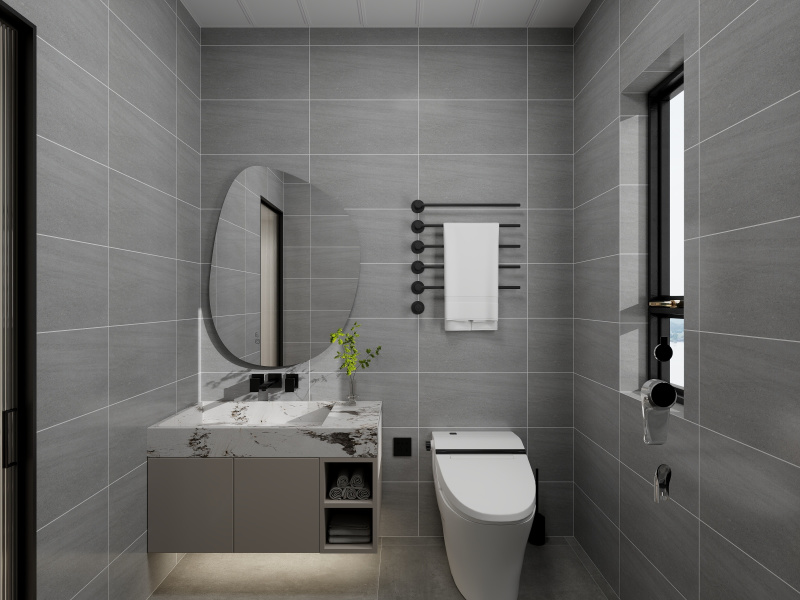 Modern Gray Bathroom with Sleek Design