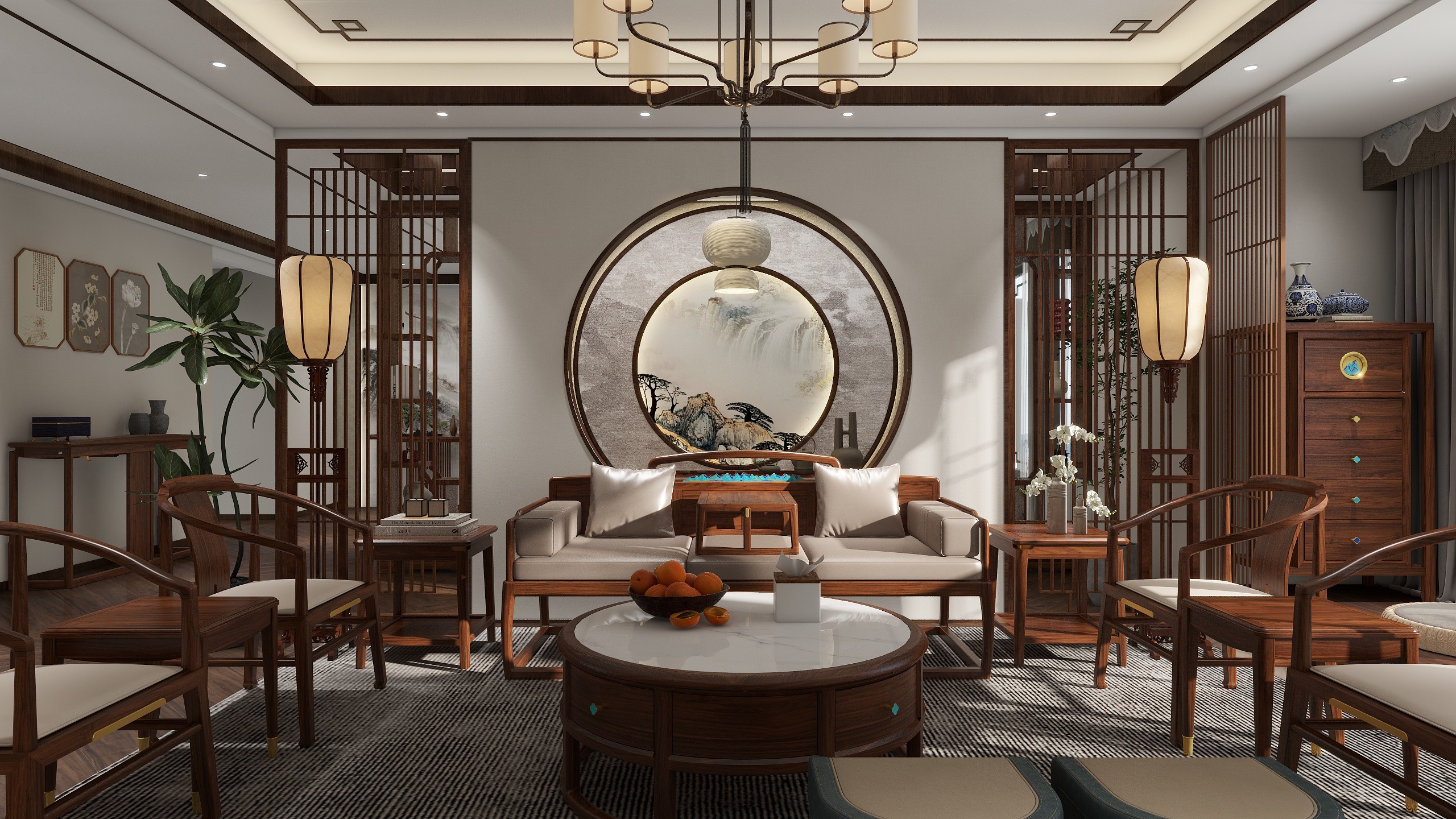 仲照平-新中式164㎡2室装修效果图