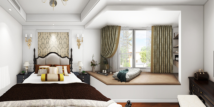 Absurd..-万科知璟三室两厅两卫（110~118m²）美式风格-装修设计方案