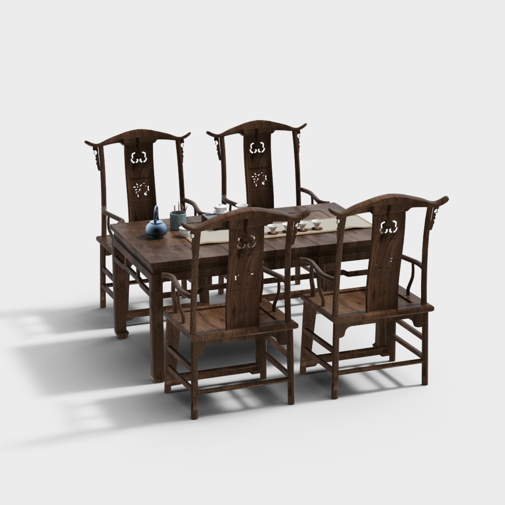 戏台桌椅组合3D模型