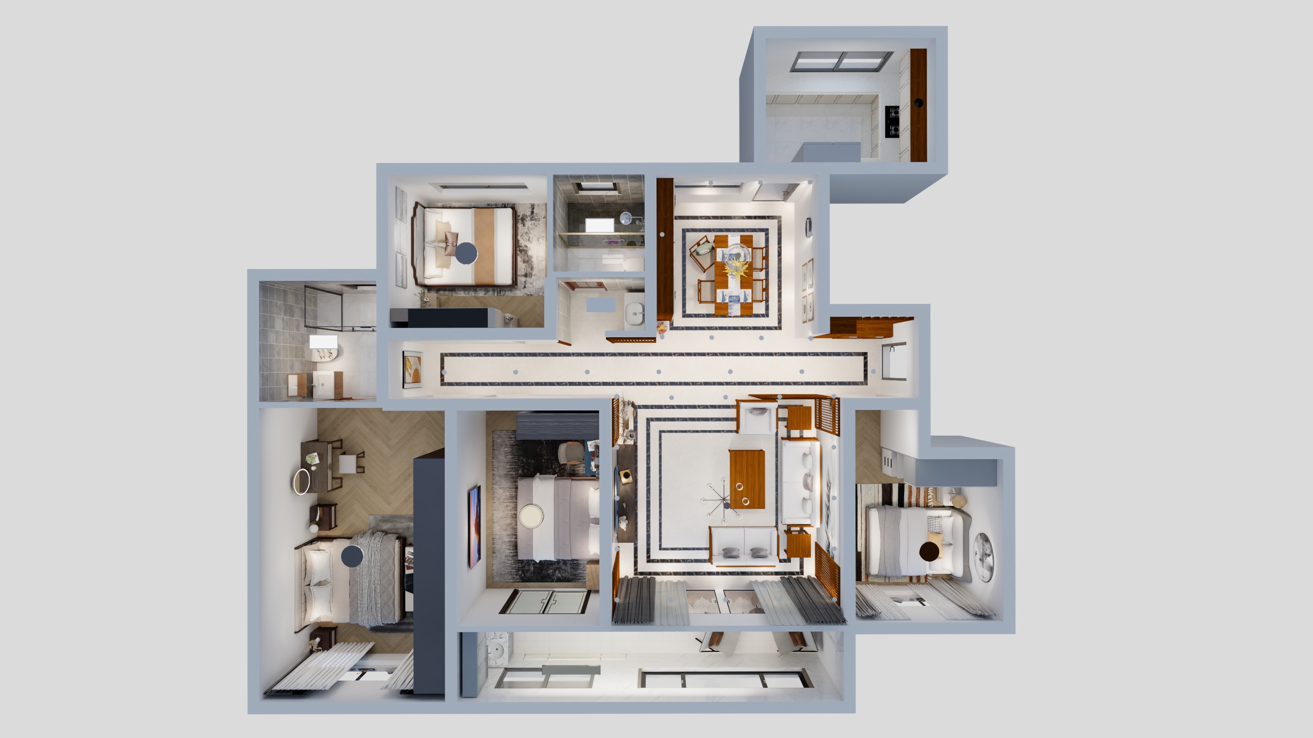长春家装-海成御苑158㎡4室-装修设计方案