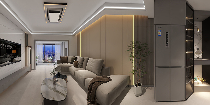 致尚美居装修工程有限公司-万达天御89㎡3室-装修设计方案