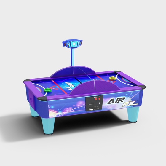 Arcade Game Console 3D Model in Blue Finish