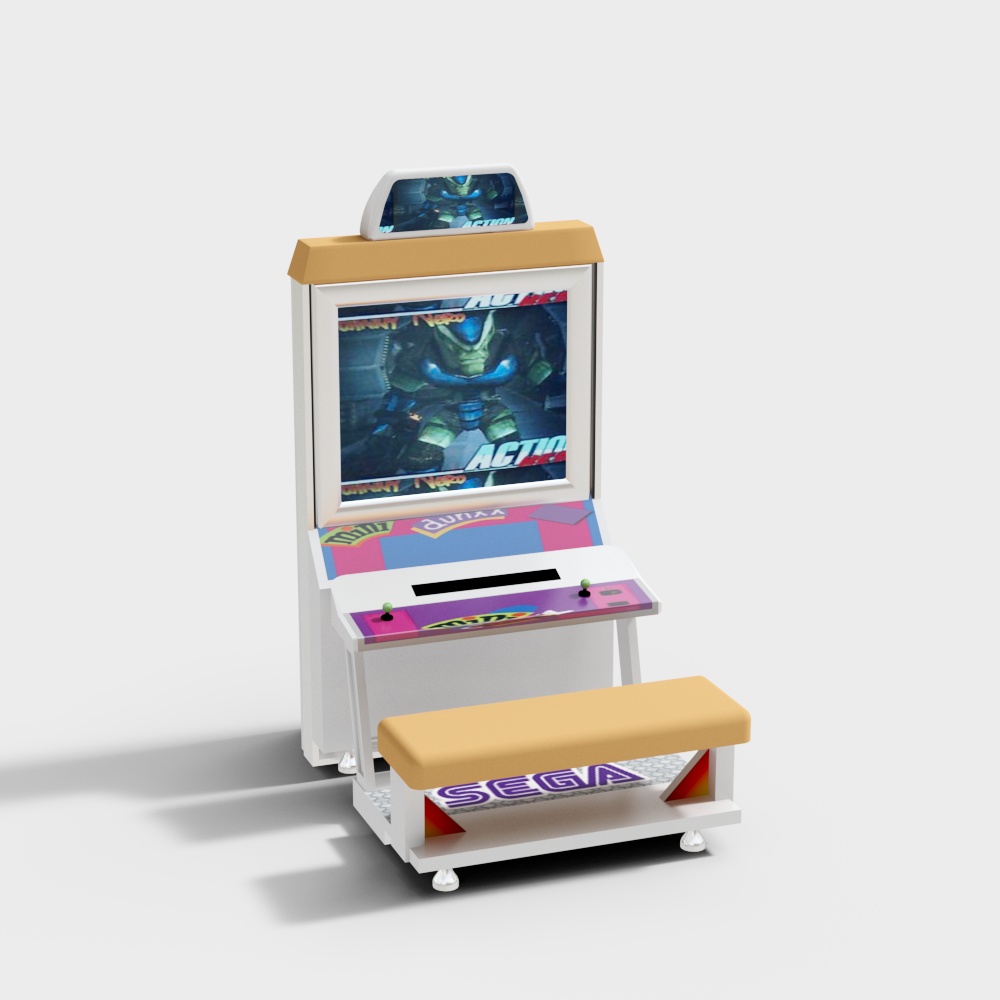 电玩城格斗游戏机3D模型