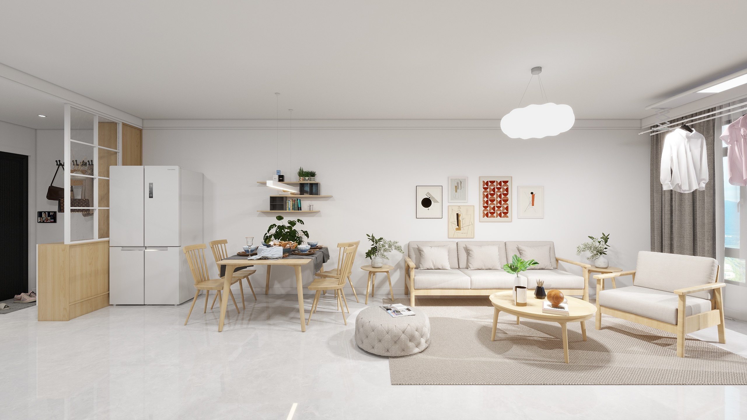 HT设计HT-三室北欧风装修效果图