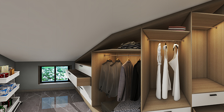 JHdesigner-莲池阁楼衣帽间-装修设计方案