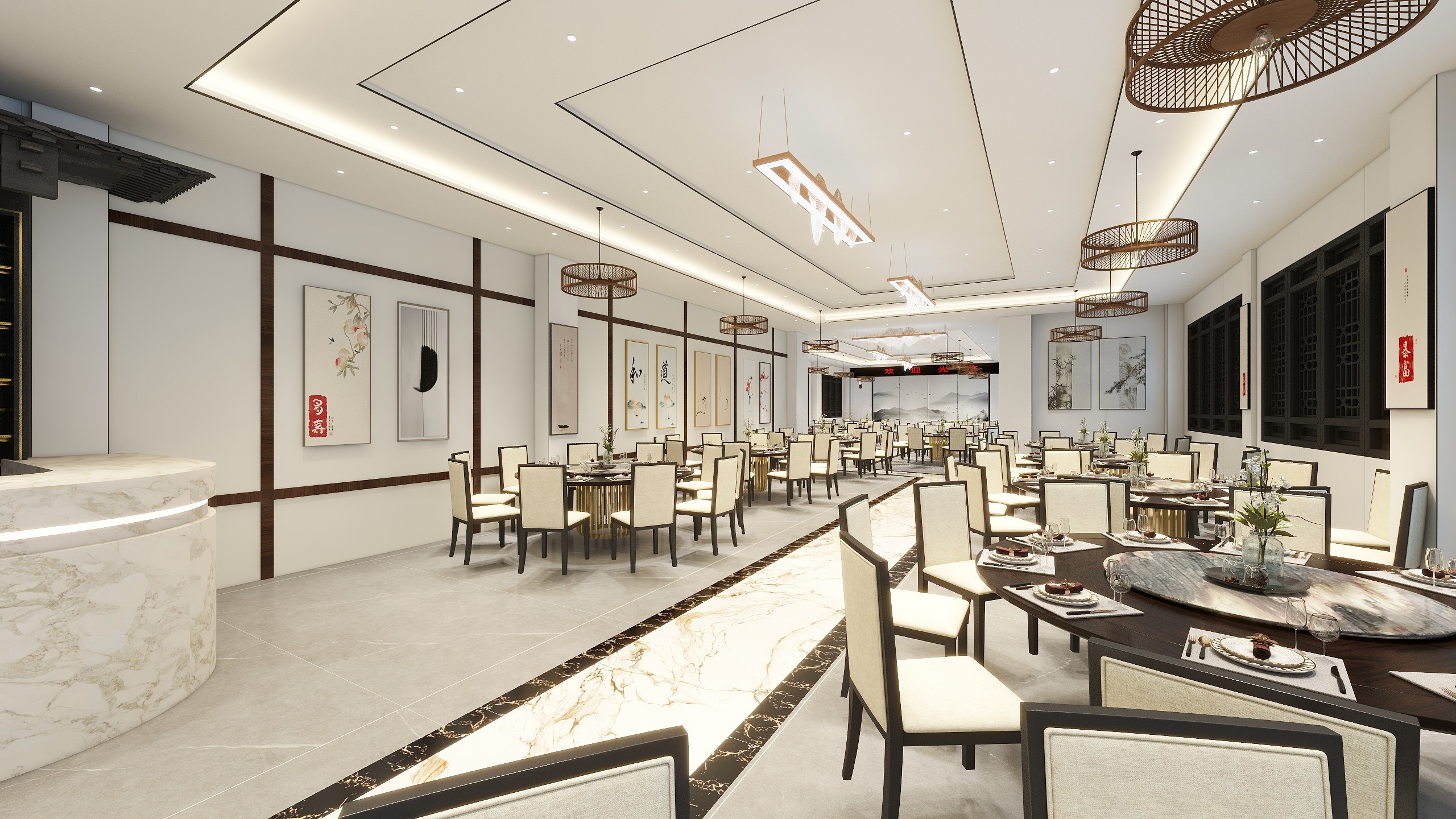 -五通桥桥滩新中式183㎡装修效果图